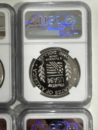 1994 S S$1 PF69 ULTRA CAMEO WRLD CUP (4 TOTAL) - Picture 8 of 10