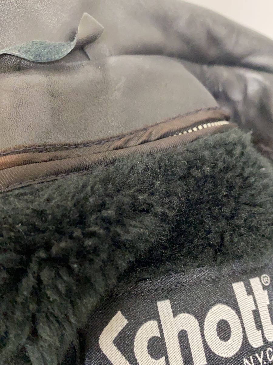 black solid Schott leather blouson jacket size 34 - image 9