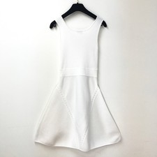 CHANEL Sleeveless Dress White Cotton 34 Used