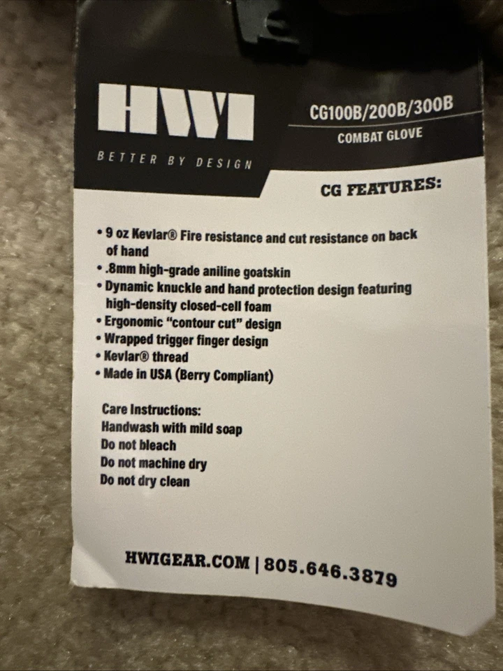 Guantes de combate HWI marrón coyote grandes Foto 3 de 4