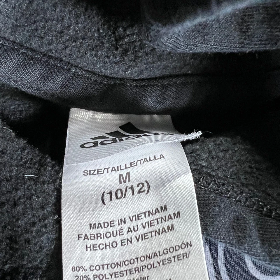 Adidas Sudadera con Capucha Pullover Sudadera Gráfico Logo Negro Informal Niños Talla M Foto 4 de 4