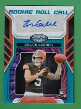 2025 PANINI CERTIFIED DILLON GABRIEL AUTO ROOKIE ROLL CALL RC MIRROR TEAL 66/75