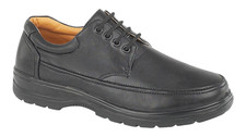 Scimitar Mens Memory Foam Comfy Black Faux Leather Lace Up Shoes  Size 6-12