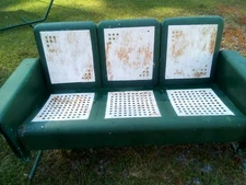 Vintage Metal Porch Lawn Glider PLUS MATCHING CHAIRS