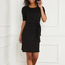 Karen Kane Tie-Front Short Sleeve Dress in Black