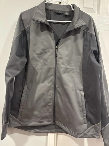 Eddie Bauer Gray Soft shell Jacket Mens Large Full Zip NEW image 4
