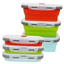 CARTINTS Set of 3 Collapsible Food Storage Containers blue+red+green