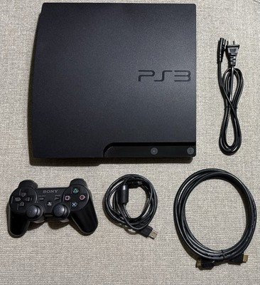 Sony PlayStation 3 PS3 Slim Console 160GB (3001A) w/Controller & Cables BUNDLE