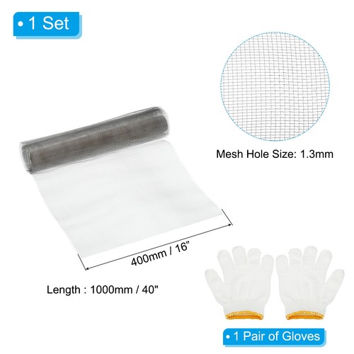 40"Lx16"W Woven Wire Mesh 16Mesh 304 Stainless Steel Filter Screen with Gloves - Picture 2 of 6