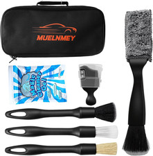 7PCS Car Detailing Brush Set, Soft Boar Hair Brush, Car Interior Detail Brush, F