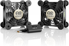 Dual 80mm USB Cooling Fan  Quiet Cabinet Cooler for Console  Computer