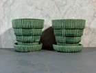Pair Of Vintage 1950's McCoy Basketweave Green Small 3 1/4" Flower Pot Planter