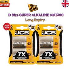 JCB D Size Super Alkaline Batteries LR20 MN1300 Long Expiry Pack of 4