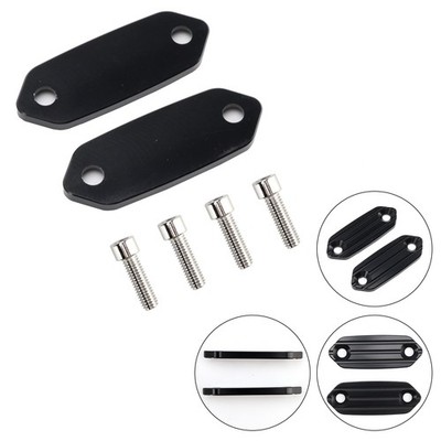 CNC MIRROR BLOCK OFF PLATES HOLE CAPS BLACK FOR KAWASAKI ZX-6 R