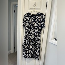 Chaps Ralph Lauren Women Large Bell Sleeve Wrap Floral Dress