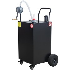 45-Gallon 4-Wheel Portable Fuel Caddy Manual Transfer Pump for Gasoline Kerosene