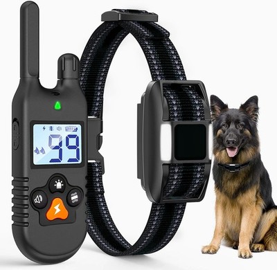 Dog Training Collar USB Rechargeable Electric Shock Remote Control Anti Bark DE
