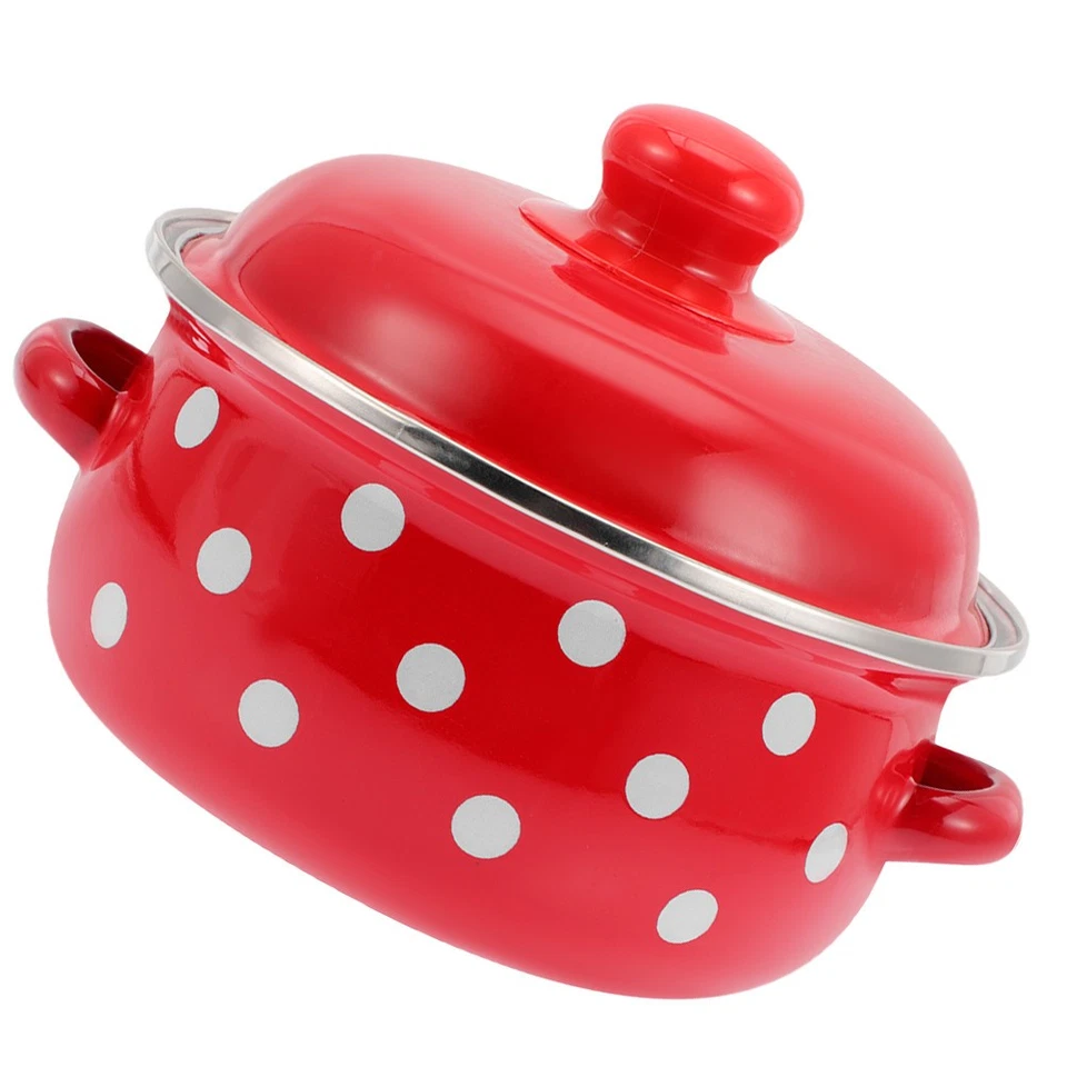  Emaillierter Topf Stieltopf Mit Deckel Emaille-Kochgeschirr Kochtopf - Bild 2 von 4