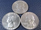 1964 D Washington Quarter 90% Silver - Lot Of 3 Condition Varies z