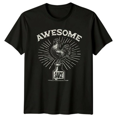 Tolle Sauce T-Shirt Hahn Wortspiel Bauernhof Tier Neuheit Geburtstag Geschenk