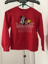 Disney Minnie Mouse Red Pullover Kids Size 9/10 Crewneck