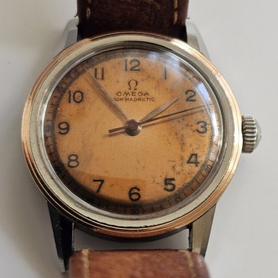 Vintage Omega Gold und Stahl Handaufzug Herrenuhr Cooper Zifferblatt Ref 2300/5