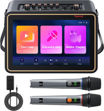Smart Karaoke Machine with Lyrics Display 12.1 Inch IPS Touch Screen Two Wirel