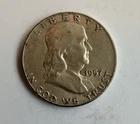 1957 Franklin Half Dollar VF U.S. coin 90% silver 50c KM199