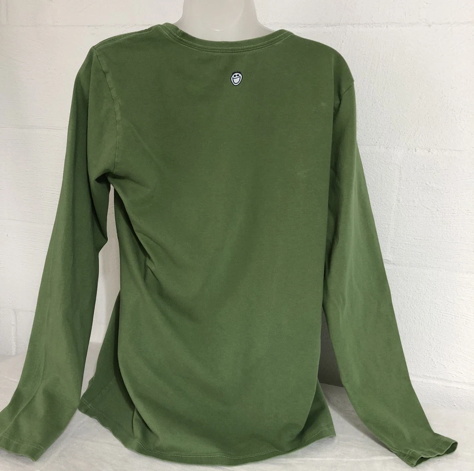 Camisa Life is Good Mujer Manga Larga Mediana Muñecos de Nieve Life Is Good Verde Neutro Foto 2 de 4