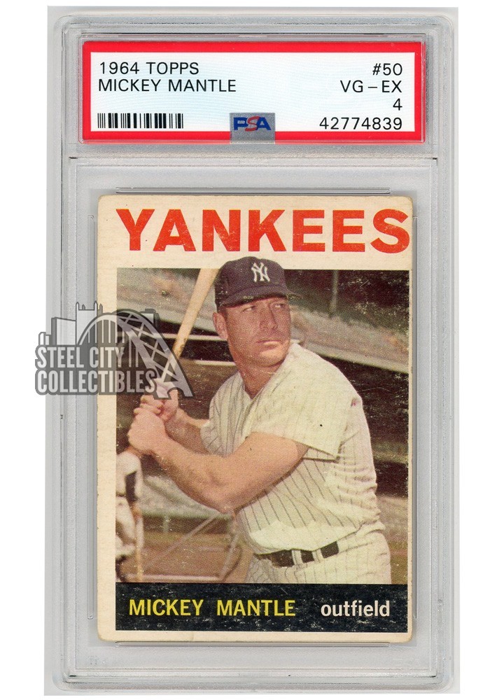 Mickey Mantle 1964 Topps Baseball Card #50 PSA 4 VG-EX