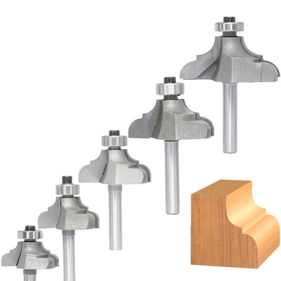 5Pcs Classical Ogee Bit,1/4'' Shank,Cove&Bead Router Bits Cutting Depth 5/16'',3/8