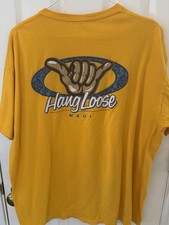 Hang Loose Maui T Shirt Men's Yellow Graphic Tee Size L vintage surf