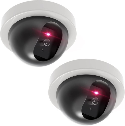 Fake Camera Set Up CCTV Dome Fake Camera with Flashing Red Light, 2 Pack, White (SDW-2) | eBay