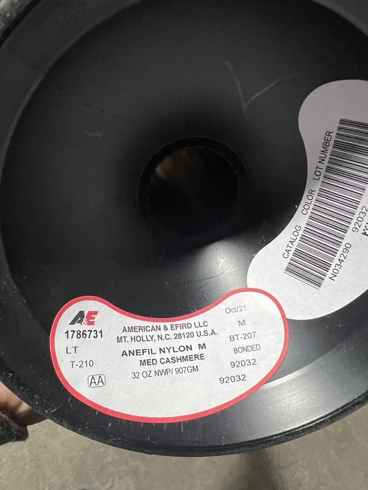 Med Cashmere Nylon Thread 32 Oz Made in USA by A&E T210 Bonded Nylon - Image 2 of 2