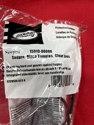 AOSafety Protective Eyewear Seepro 15910-00000 Black Temples Clear Lens