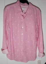 Ladies Croft & Borrow Dragonfly Dress Shirt Pink - Size M - NWT