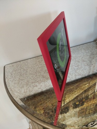 Red 6x8 Photo Picture Frame, Wood "Iris", Glass Front, Freestanding - Picture 3 of 6