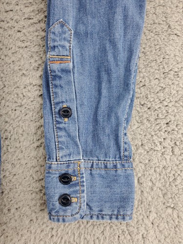 VINTAGE Northwest Territory Shirt Mens Small Blue Jean Denim Button-Up Adult A60 - Picture 6 of 11