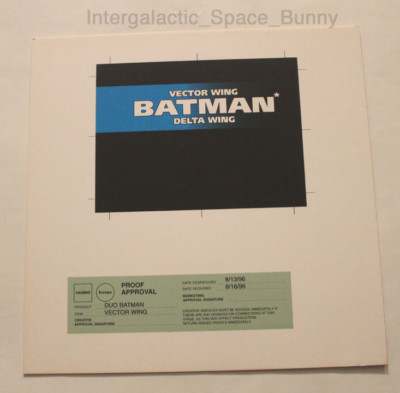 1995 Kenner Batman & Robin Duo Animated Vector Wing Name Plate Proof Card
