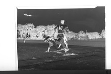 (3) B&W Press Photo Negative Young Teen Boys Playing Baseball Runner Base T4714