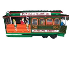 Vintage 7 Tin Litho Municipal Railway-504 Trolley Car-Taiwan-