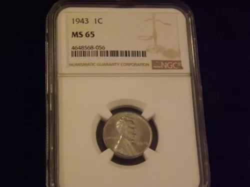 1943      One Cent          NGC    MS 65