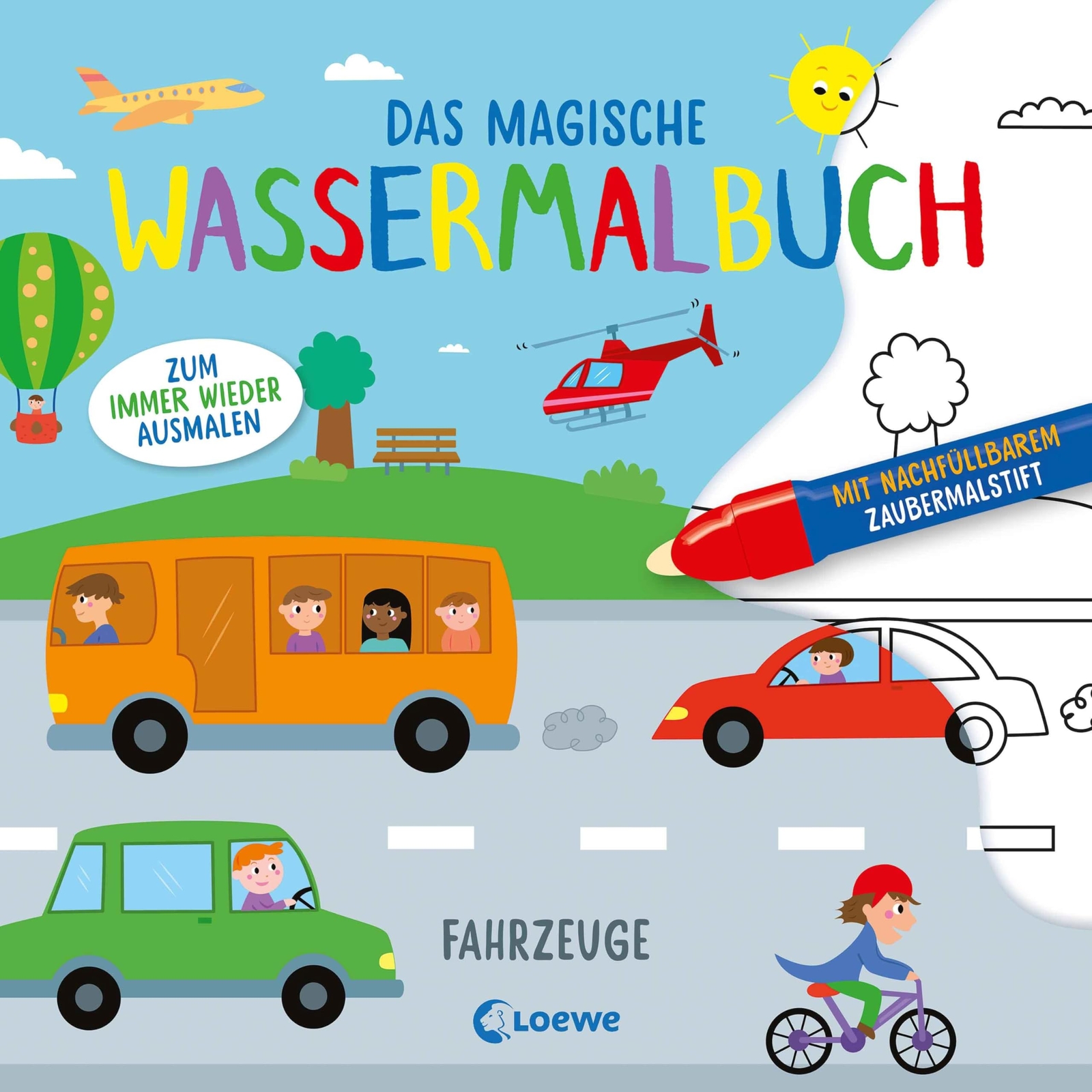 Loewe Kreativ Das magische Wassermalbuch - Fahrzeuge: Male die to (Anello, filo)