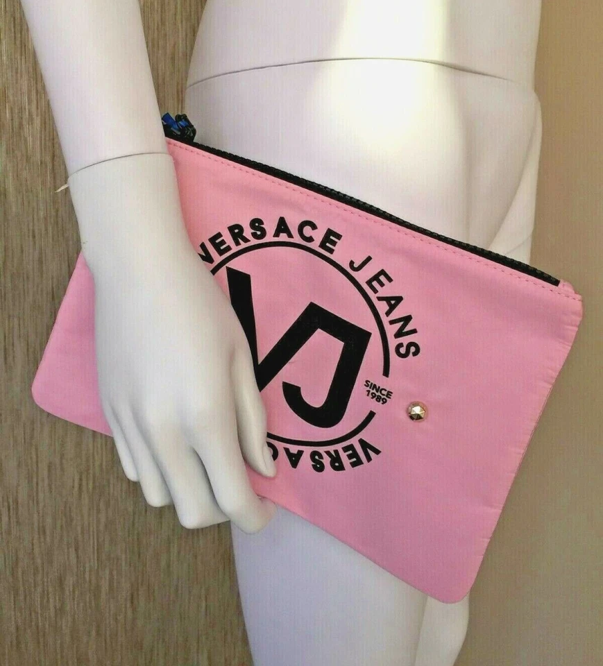 VERSACE ДЖИНСЫ РОЗОВЫЙ КОШЕЛЕК С РЕМЕШКОМ МЕШОК ЗАСТЕЖКИ С ЯРЛЫКАМИ - Изображение 2 из 4