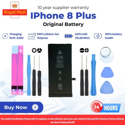 GENUINE iPhone Plus 8Gplus 2691mAh Replacement internal  Battery+TOOLS+STRIPS UK - Main Image