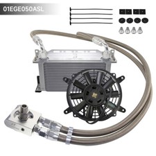 Universal-Ölkühler-Kit 19-reihig +Elektrischer Lüfter-Kit Thermostat73±0.5° AN10