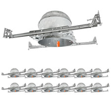 Waterproof 12-Pack 6" Recessed Retrofit Downlight Housing for Home Commercial