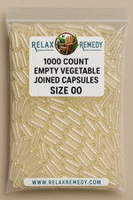 Empty VEGETABLE Capsules 1000 Count - Size 00...