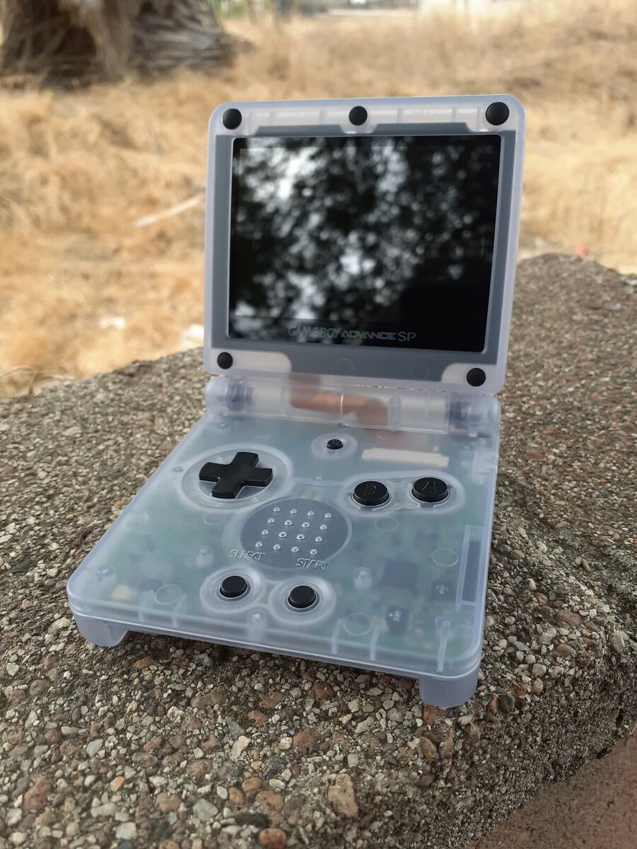 Nintendo Gameboy Advance GBA SP IPS v2 Backlit Mod Glacier Blue Nintendo Gameboy Advance GBA SP IPS v2 Backlit Mod Glacier Blue