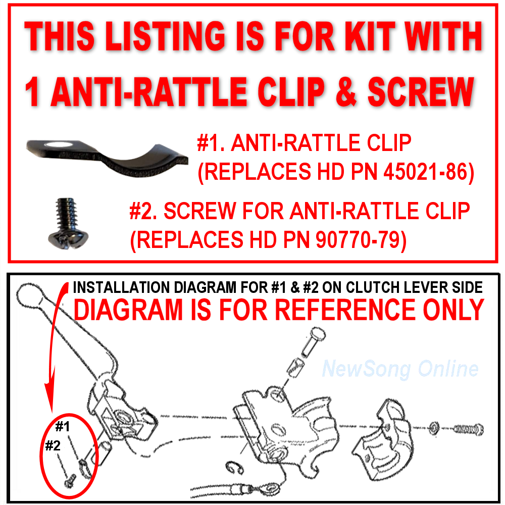 Clutch Lever Anti Rattle Clip Spring Kit Replaces Harley PN4502186